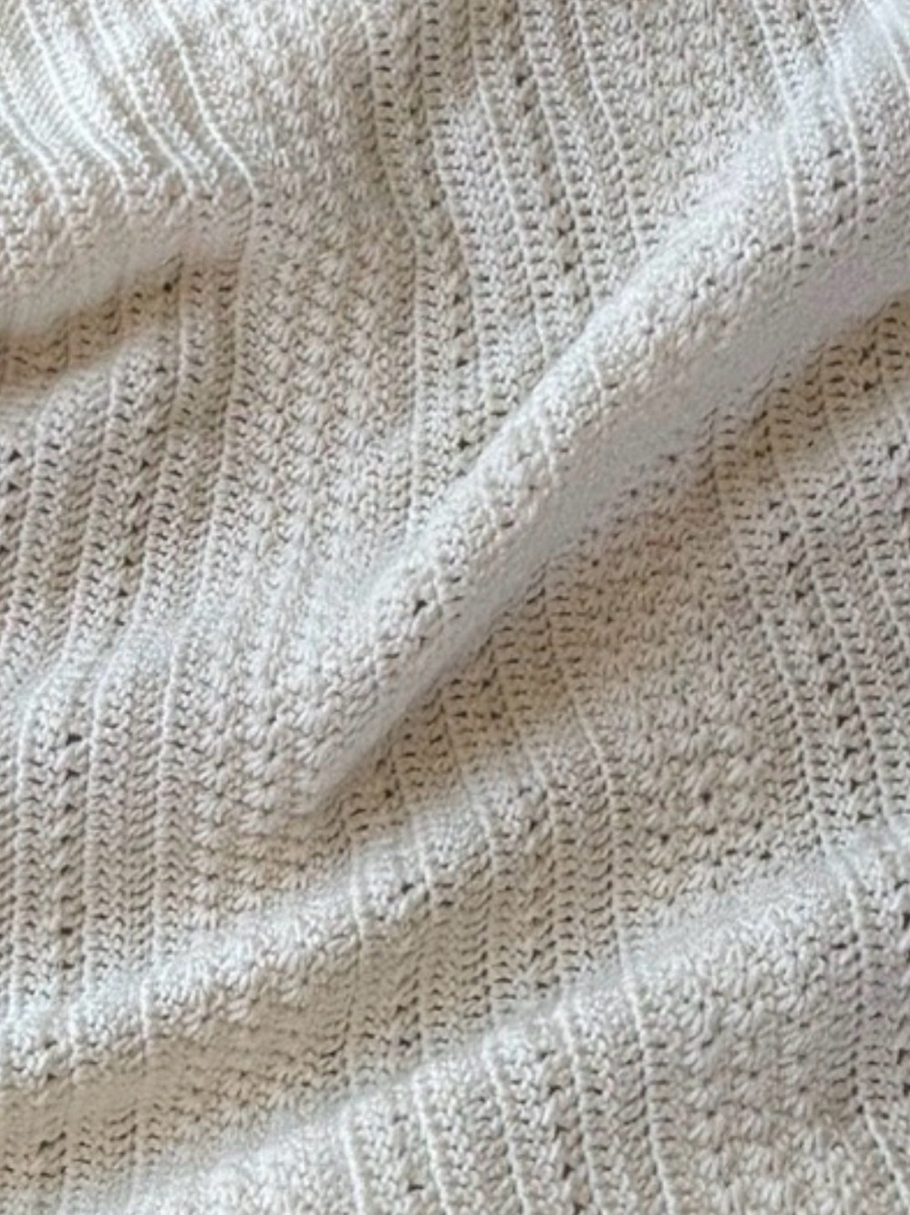 White Crochet Throw Blanket - Soft Home Bedding